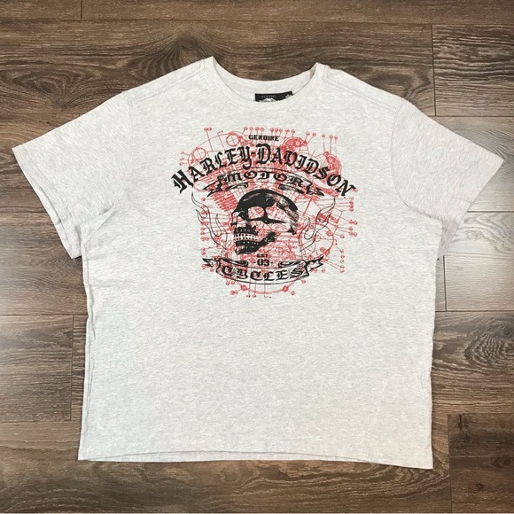 Harley-Davidson Motorcycles Men’s Genuine Gray Motor Skull T-Shirt Size XL - Picture 1 of 6